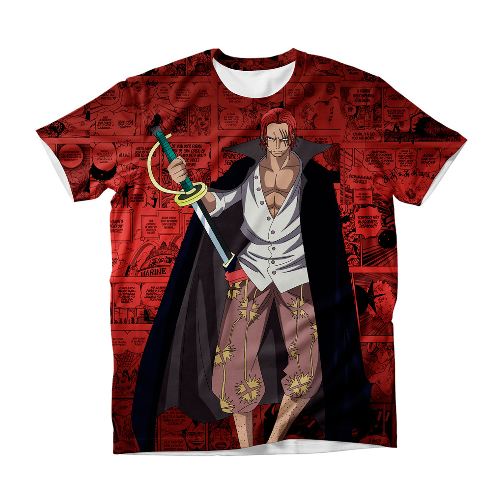 Camiseta One Piece Shanks Anime Dry Fit Masculina Feminina Infantil Plus Size Unissex