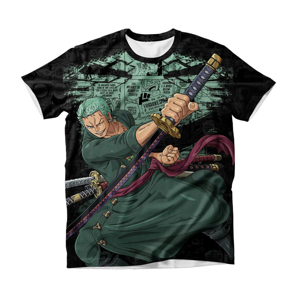 Camiseta One Piece Zoro 1 Anime Dry Fit Masculina Feminina Infantil Plus Size Unissex