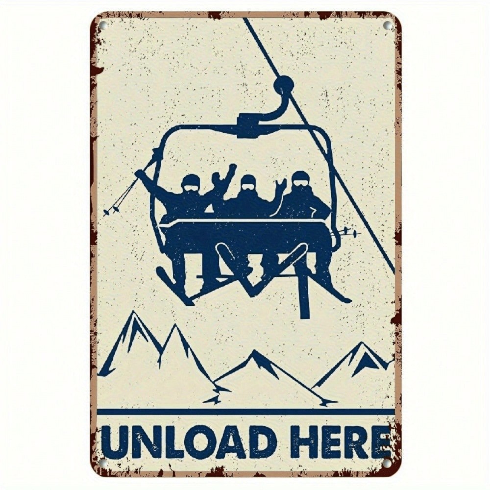 CIFbuy Vintage Ski Metal Wall Sign Retro Mountain Cable Decoração De Carro