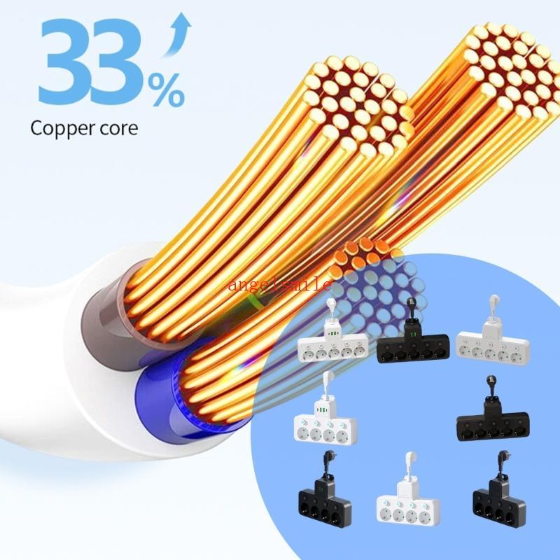 Smarted Wall Plugs Carregamento USB Comprimento Ajustável Extensores Tomadas Alimentados Para Dispositivo