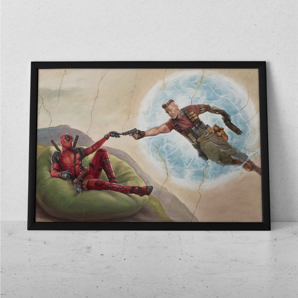 Quadro Decorativo Placa 80x60 mdf alta resolução full hd CABLE E DEADPOOL sala quarto escritório
