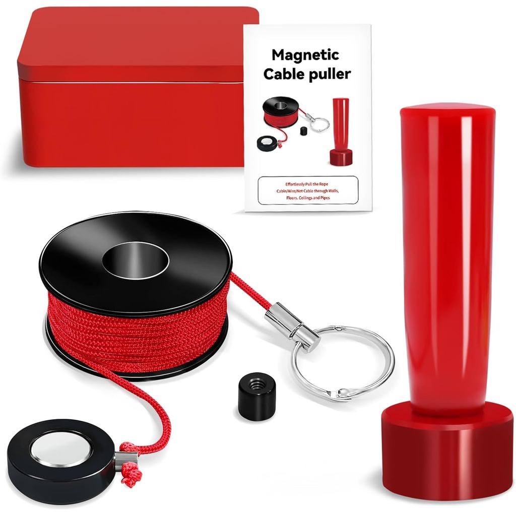 TZSTARMAG Magnetic Wiremag Puller, 32FT Strong Magnetic Wire Puller, Magnetic Cable Fishing Tool for Walls Floors Carpet