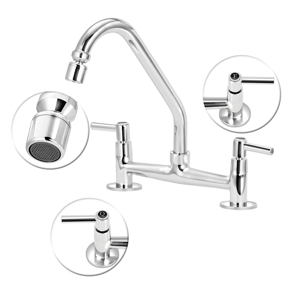 Torneira Misturador Cozinha Mesa Arejador Articulado 1/4v Agua Quente Fria Anti Respingo