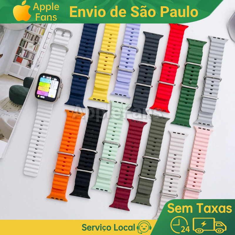 Pulseira de relógio de Smartwatch  De Silicone Ocean Straw Capaz Para Relógio Replacement 42mm 44mm 45mm