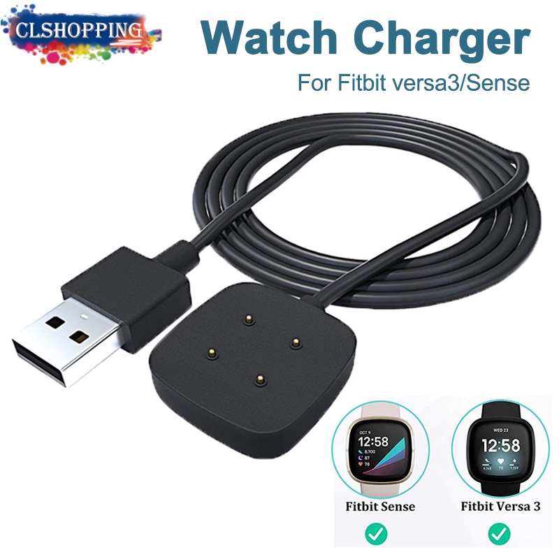 Carregador Compatível Com Fitbit Versa 3/4/Sense , Replacement Acessórios De Carga Do Adaptador De USB Para Smartwatch Relógio Inteligente