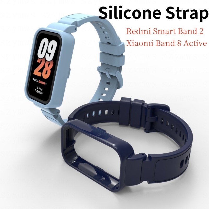 Para Redmi Smart Band 2/Para Xiaomi 8 active Silicone Strap Com Estojo Replacement Sport Wristband