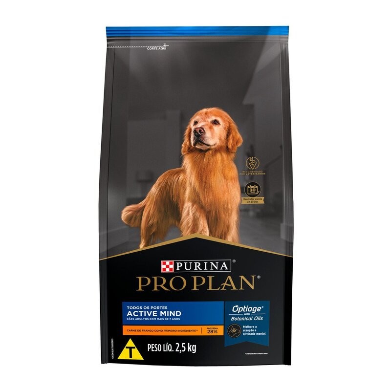 RAÇÃO PRO PLAN ADULT 7+ ACTIVE MIND 2.5KG
