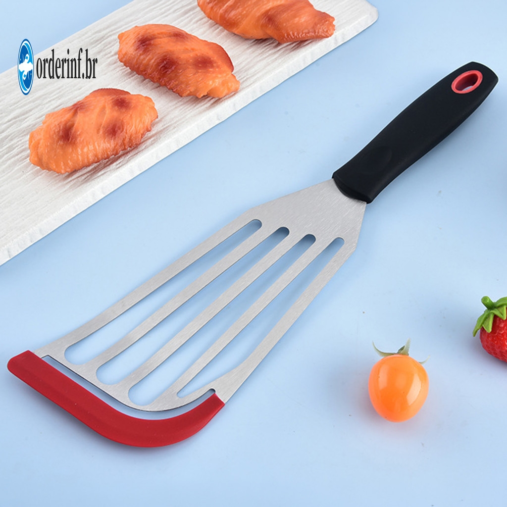 Heat Resistant Kitchen Turner with Stainless Steel Handle Nonstick Safe Slotted Spatula for Scrambled Eggs Silicone Fish