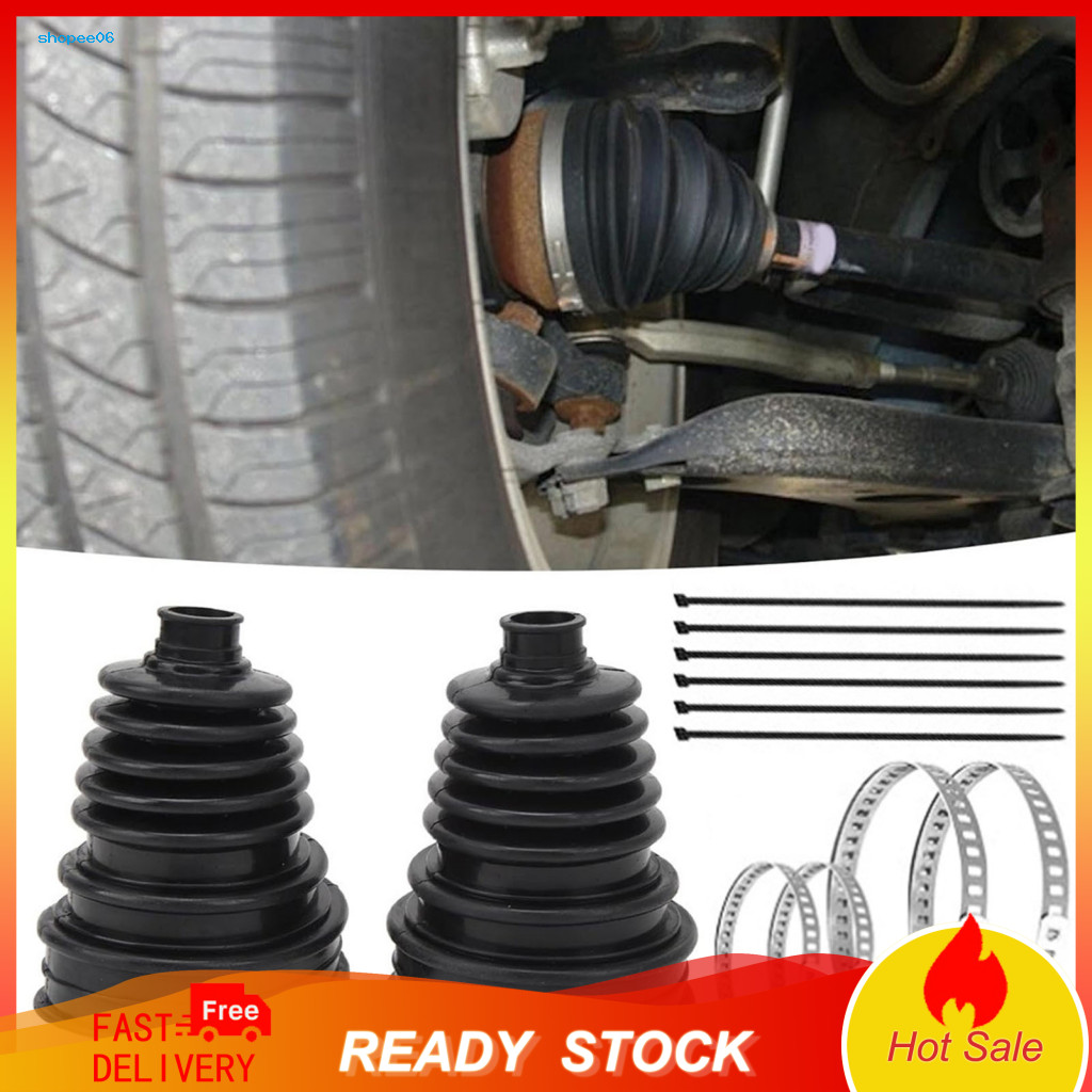 Easy Installation Cv Boot Kit 2pcs Universal Joint Dust Cover Set with 4 Stainless Steel Clamps 6 Cable Ties Silicone Wa