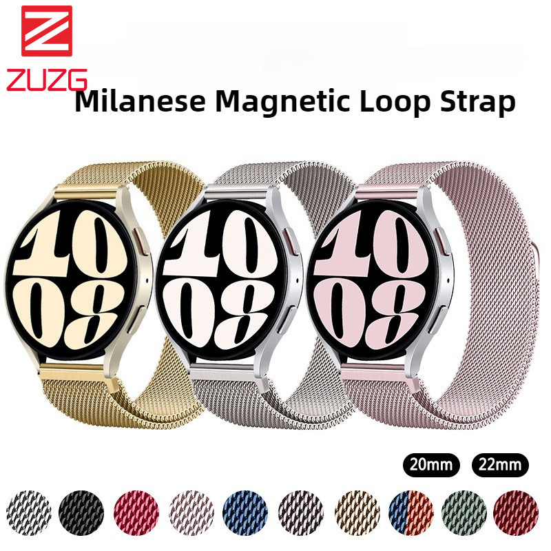 ZUZG Pulseira Milanesa De 22 Mm 20 Para Samsung Galaxy Watch 7 6 5 Pro 4 42 44 40 46 Classic Active 2/Amazfit GTS/GTR/Bi