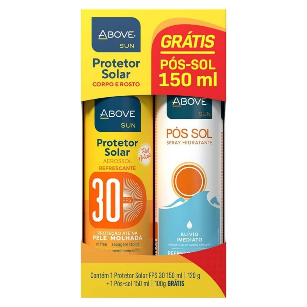 Kit Protetor Solar Fps30 + Hidratante Pós Sol Above - 150ml - Tipo Spray - A Prova De Água