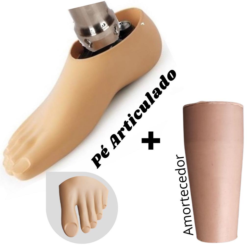 Pé Para Prótese de Perna Transtibial, Amputação Abaixo do Joelho com Pé Articulado + Amortecedor do Adaptador