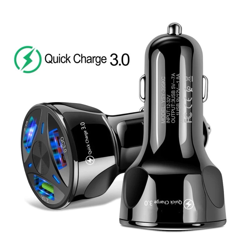 Qc3.0 Carregador E TOMADA Do Carro De QUICK CHARGER Carregamento Rápido Adaptador 3 Portas 55W