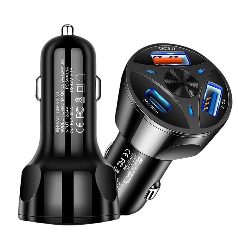Qc3.0 Carregador E TOMADA Do Carro De QUICK CHARGER Carregamento Rápido Adaptador 3 Portas 55W