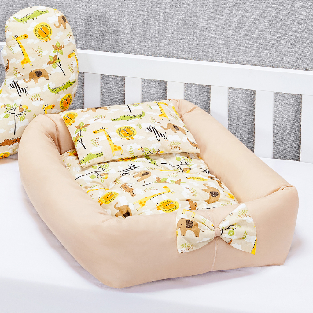 Ninho Redutor Safari Bege Para Bebe 4 Peças