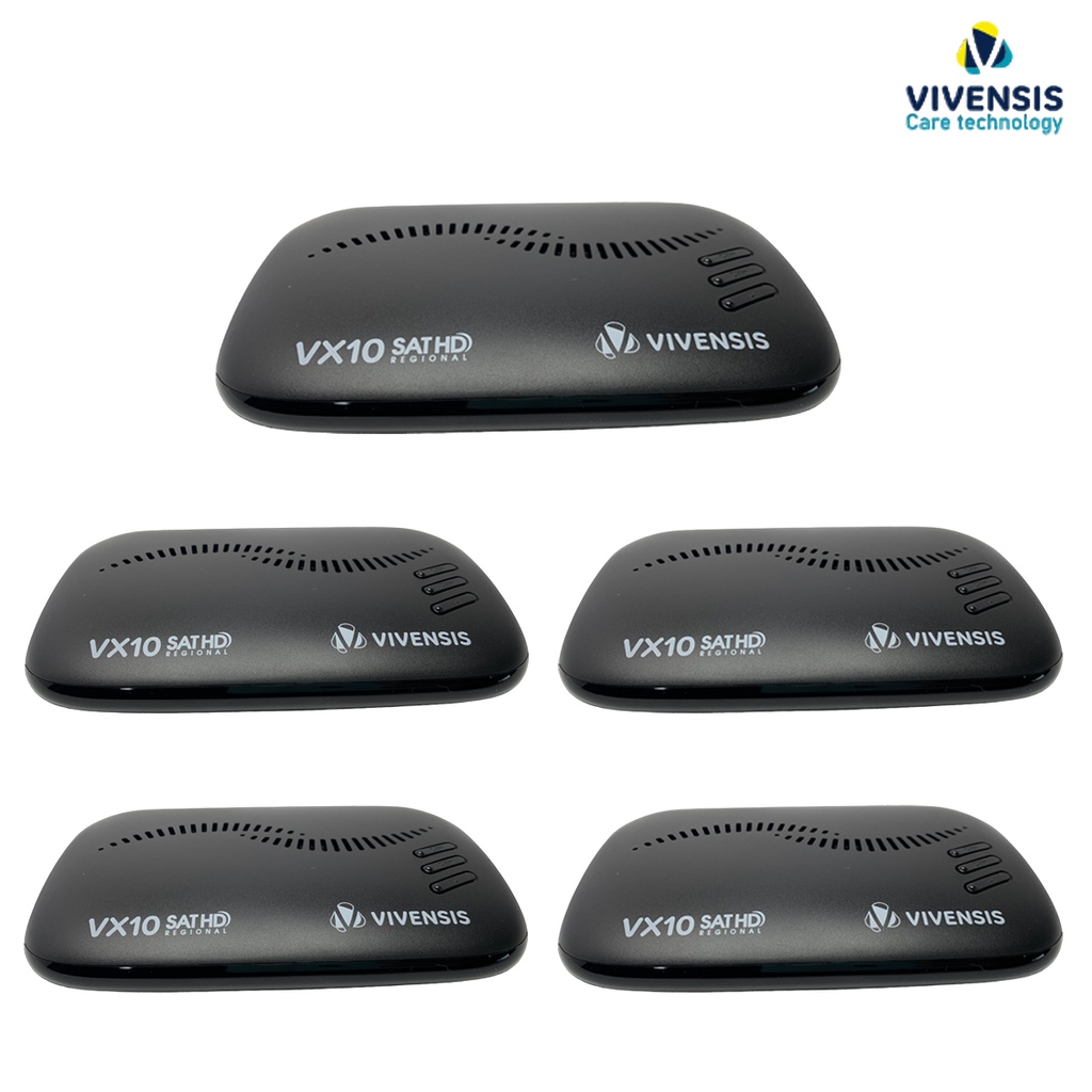 Kit 5 Receptores Digitais HD TV Vx10 Sat Conversor Regional Vivensis