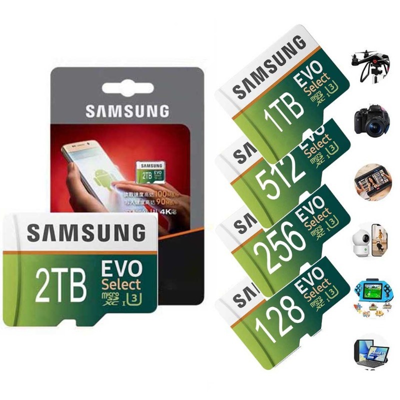 Velocidade Class10 TF Cartão 2TB 1TB 512GB 256GB 128GB A2 V30 U3 De Memória EVO Plus Micro SD 64GB Para Celular Computad