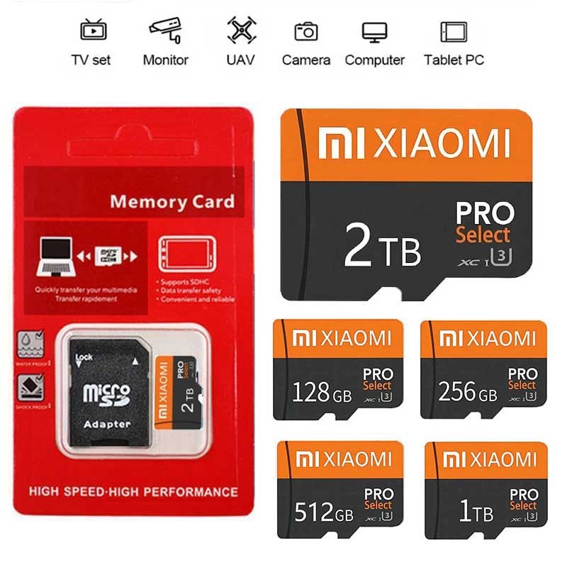 Cartão De Memória 2TB 1TB 512GB 256GB Class10 Mini TF U3 SD Para Celular Dispositivo Automático Câmera De Vigilância Do