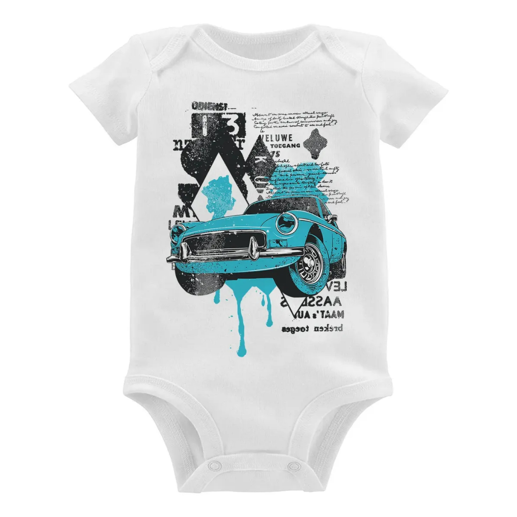 Body Bebê Vintage Classic Car Painting Roupa