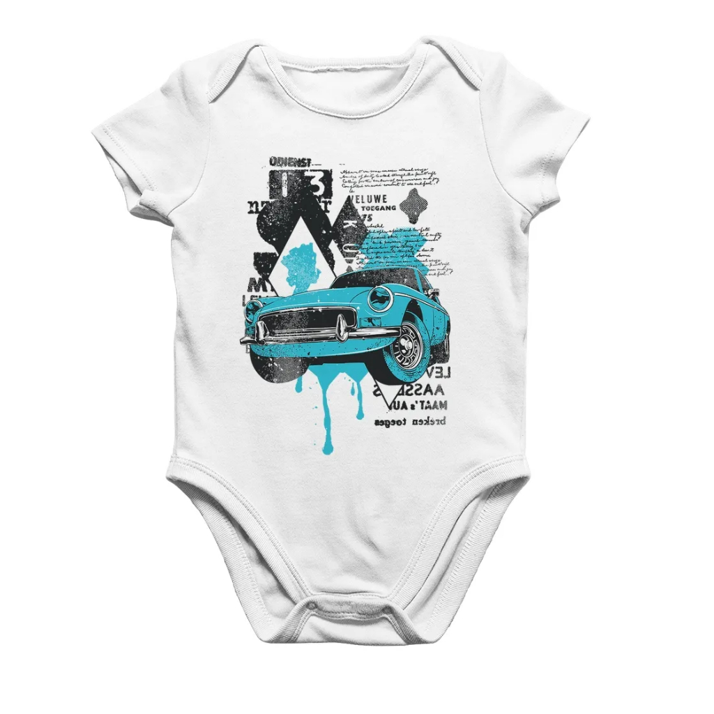 Body Bebê Vintage Classic Car Painting Roupa