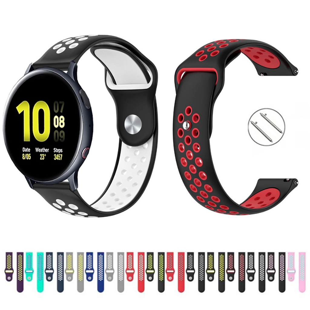 Pulseira 20mm de silicone esportiva para Smartwatch Galaxy Active 2 40mm e 44mm de Engate Rapido