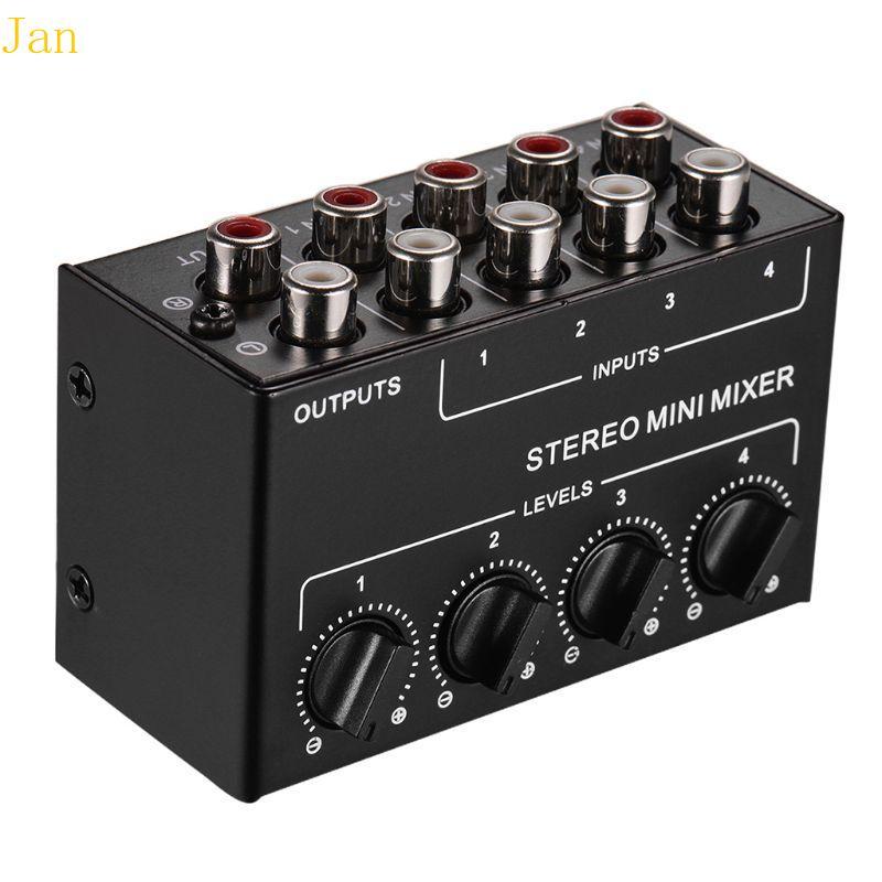 Jan Mixer Divisor Passivo Quatro Canais Para Placa Som Música Estéreo KTV Home Stage