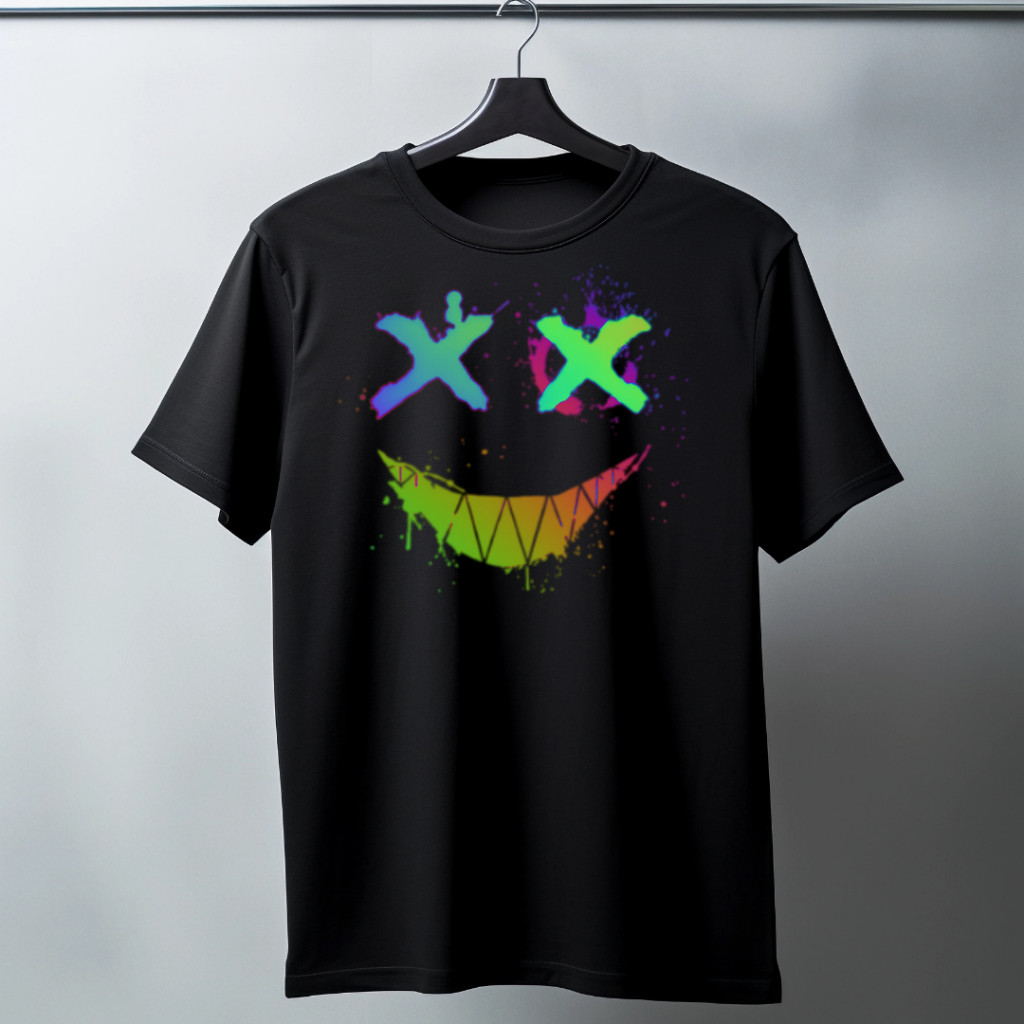 Camiseta Smile Face X Rainbow  unissex 100% Algodão