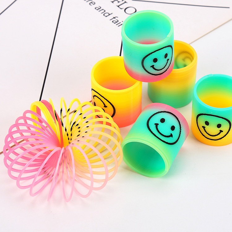 【3PCS】Pequeno Rainbow Circle Smiley Face Smiley Face Spring Rainbow Tower Brinquedos Educacionais Criativos para Criança