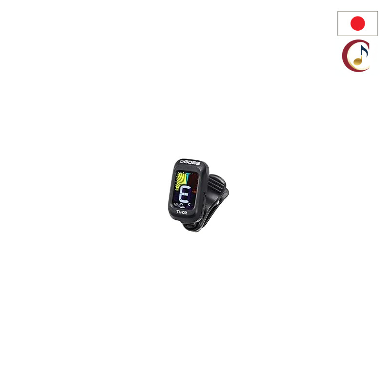 BOSS TU-02 clip-on tuner, color display, compatible with guitar, bass, ukulele, etc., compact, four tuning modes, up to
