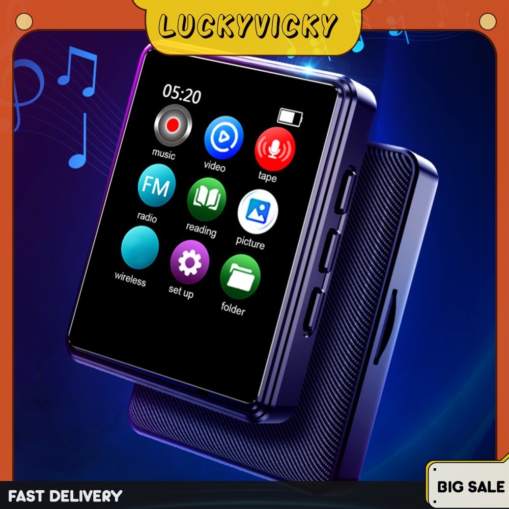 MP3/MP4 HIFI Music Player Compatível Com Bluetooth Mini Video Alto-Falante Embutido 128 Gb Gravador De Voz De E-Book