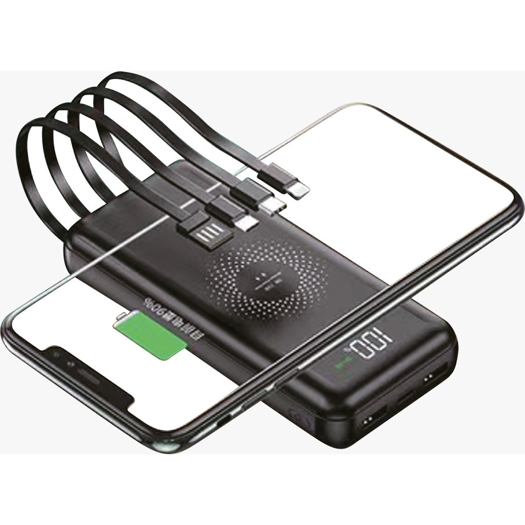 Carregador Portátil Indução 10W Universal Com cabos 4 saidas Universal Power Bank 10000mah