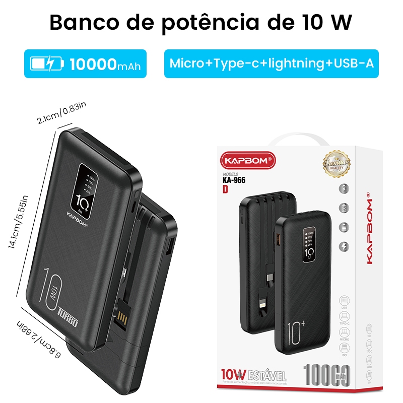 Carregador Portáti 10W 10000 mAh