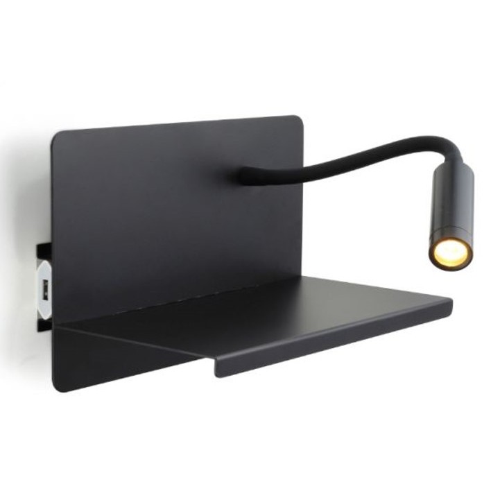 Arandela Bank Pontual 3W 3000K - Preto