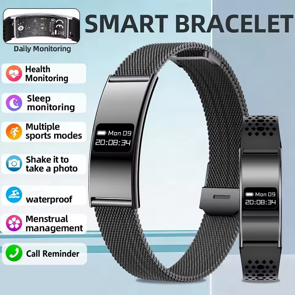 Novo Rastreador Fitness Esportivo Smart Bracelet à Prova d'Água com Monitor de Frequência Cardíaca, Sono e Pedômetro,