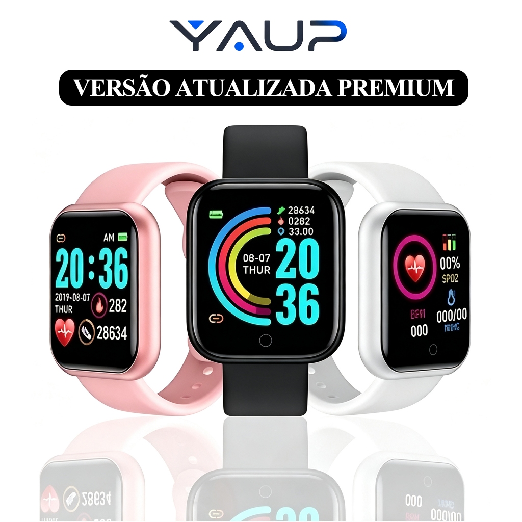 Relogio Smartwatch Smart Bracelet D20/Y68 Plus Relógio inteligente para Android e IOS