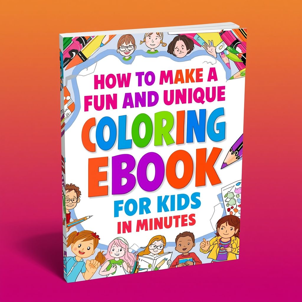 How to make a fun and unique coloring eBook for kids in minutes and still make a lot of money And when you buy this book, get a free e-book for your child to color.