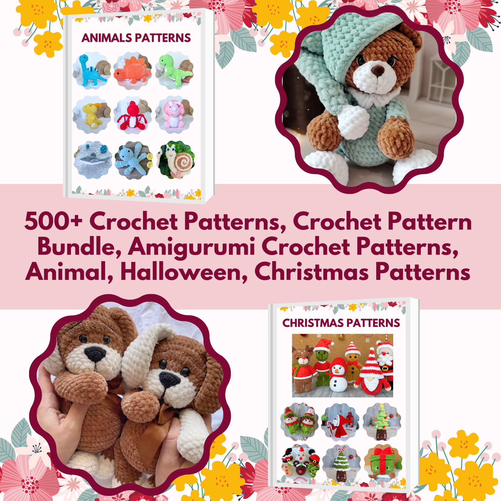 +500 Chenille yarn Amigurumi Crochet Patterns
