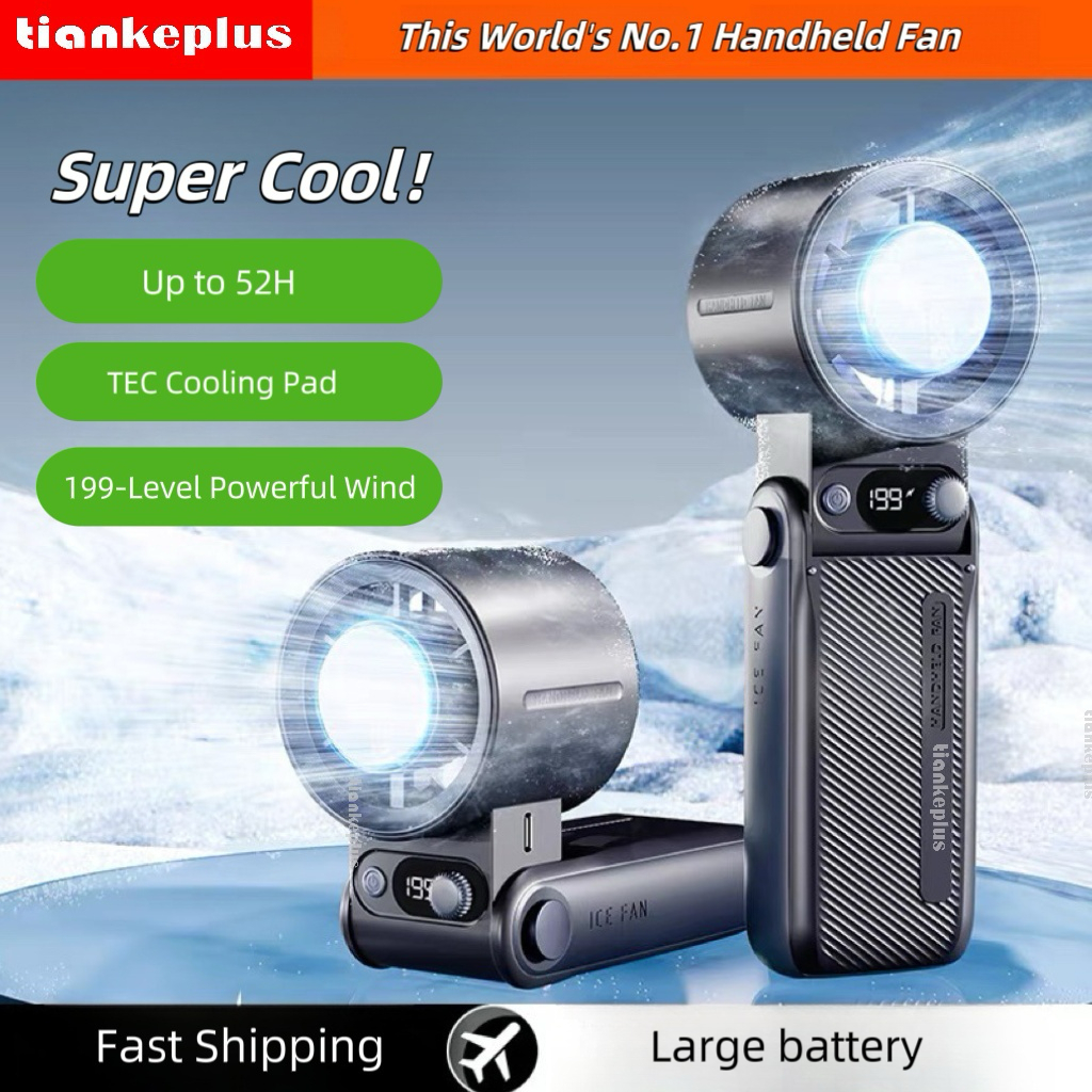 TIANKEPLUS TF30 Ultra Turbo Jet 10000 mAh 52 horas de duração da bateria Mini ventilador com almofada de resfriamento a