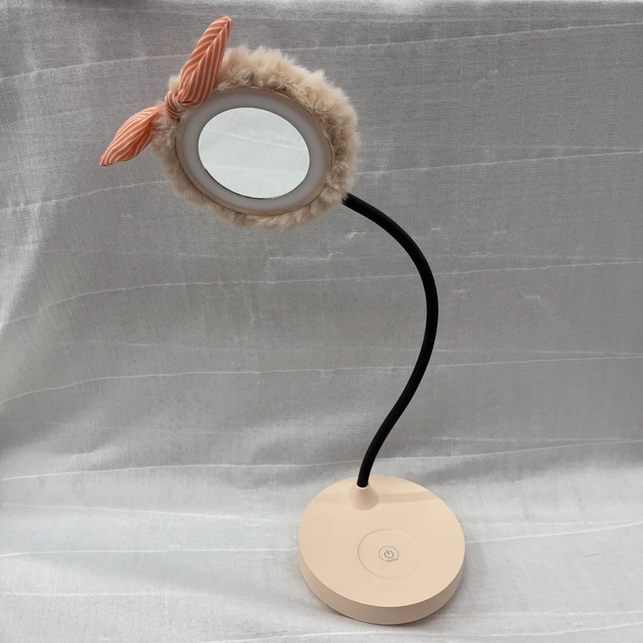 Luminária de Mesa LED mudar 3 Cores de Luz Porta Caneta e Apoiar Celular com Espelho Patinha Sapinho