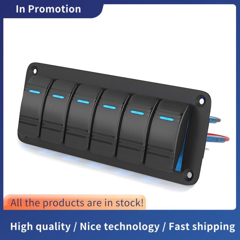 Painel De Interruptor Rocker LED 12V 24V 6 Gang De Carro Liga/Desliga Para Acessórios Automotivo Barco Marinho Caravana
