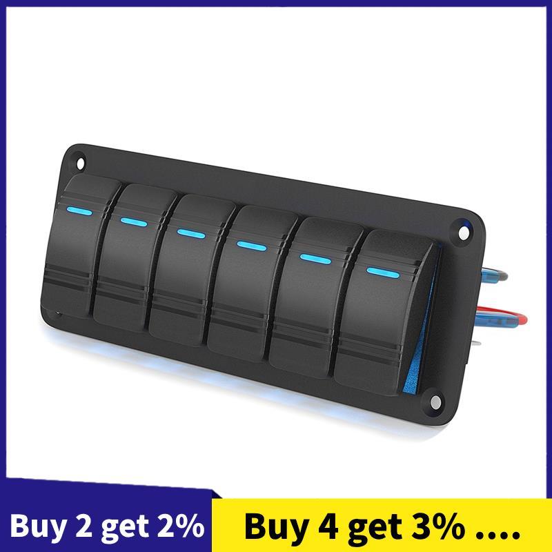 Painel De Interruptor Rocker LED 12V 24V 6 Gang De Carro Liga/Desliga Para Acessórios Automotivo Barco Marinho Caravana