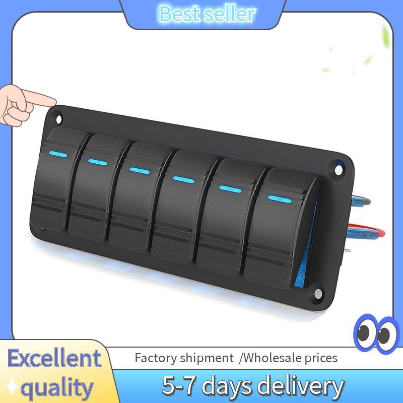Painel De Interruptor Rocker LED 12V 24V 6 Gang De Carro Liga/Desliga Para Acessórios Automotivo Barco Marinho Caravana