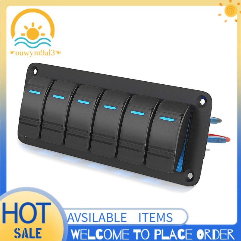 Painel De Interruptor Rocker LED 12V 24V 6 Gang De Carro Liga/Desliga Para Acessórios Automotivo Barco Marinho Caravana
