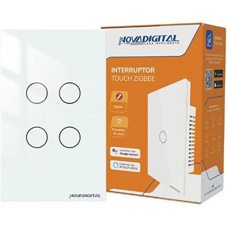 Interruptor Inteligente Touch 4 Botões ZigBee Nova Digital