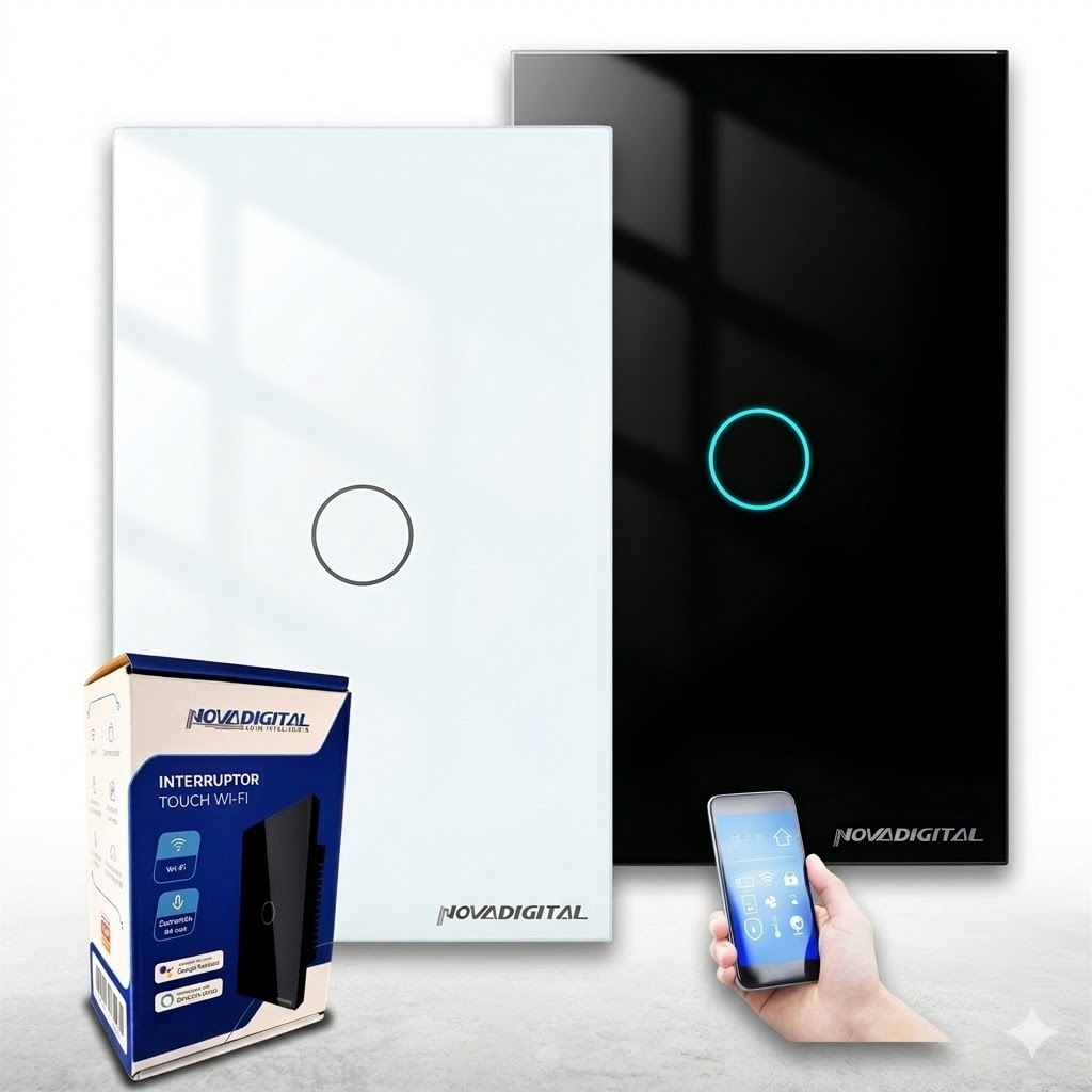 Interruptor Inteligente Wi-Fi Lite 1 Botão Smart Touch Alexa Original Nova Digital