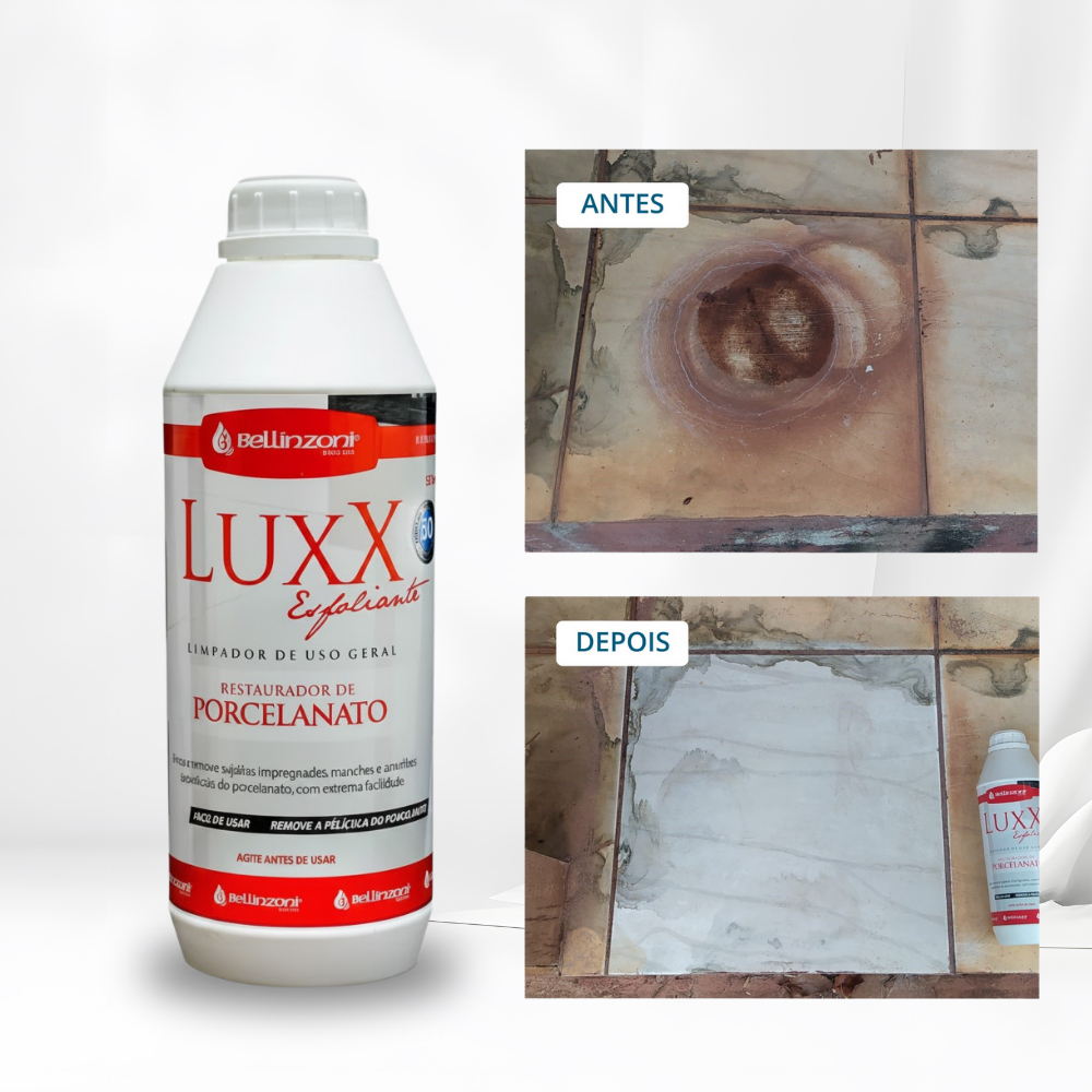 Restaurador Porcelanato Esfoliante Luxx Especial Limpeza Pesada Manutenção Piso 900g Removedor Profissional Uso Geral