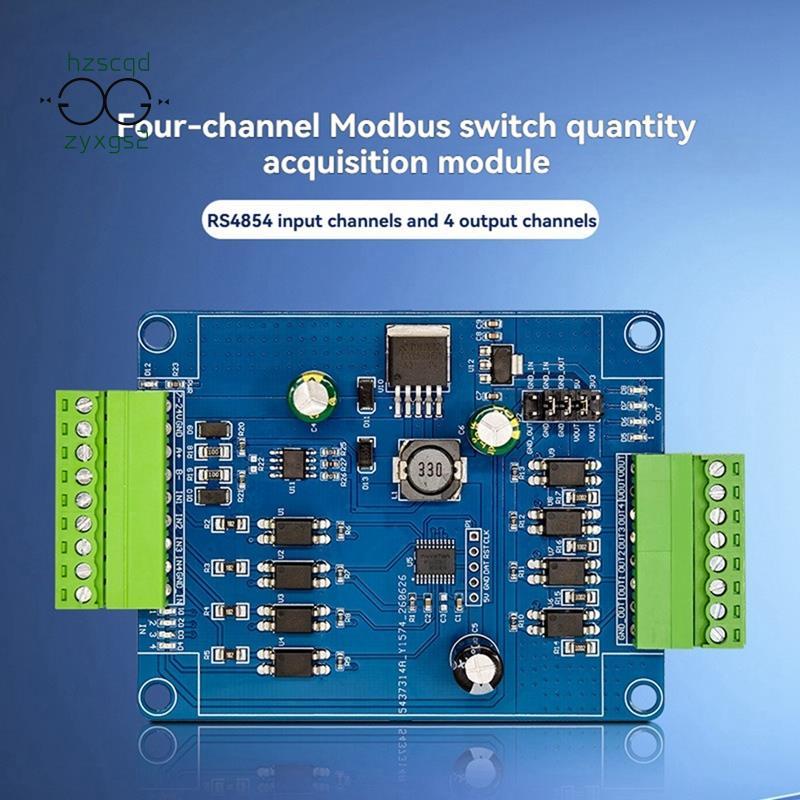 Módulo De Entrada/Saída Digital Comunicação Modbus RTU RS485 De 4 Canais 4DI 4DO Switch Placa De Controle De Aquisição D