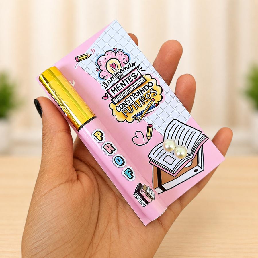 10 Lip Gloss Labial + brinco Personalizado mimo dia dos professores