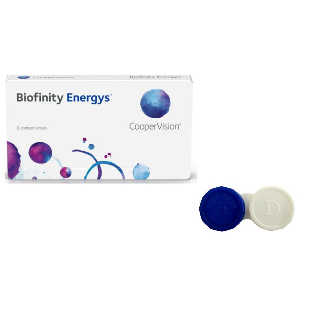 1 caixa de lente de contato Biofinity Energys + estojo