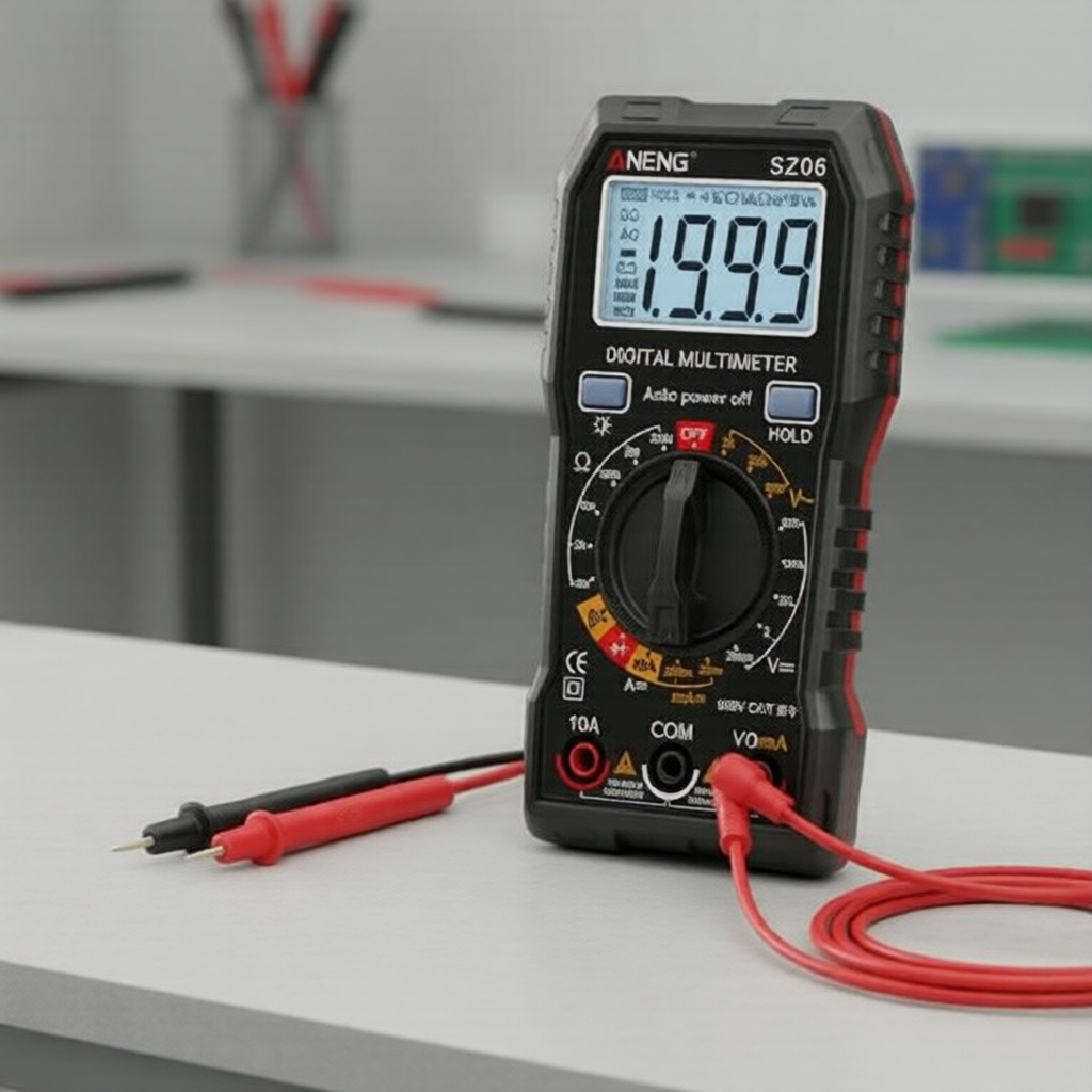 Conjunto Multímetro Digital ANENG SZ06 2000 Contagens Auto-Faixa, Retenção de Dados, Mede Tensão Corrente Ohm Diodo